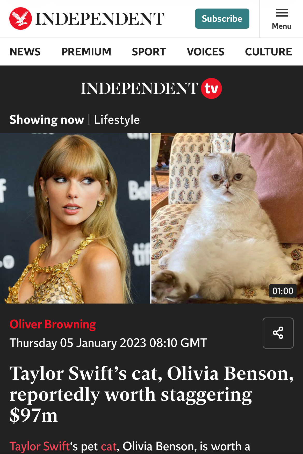 The Independent article on Olivia Benson being worth $97m